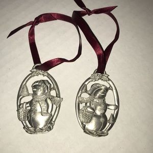 Longaberger 1999 Pewter‎ Christmas Ornaments